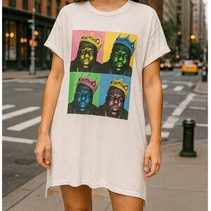 Free People x Daydreamer Notorious BIG Slit Tunic T-shirt Hi Lo Medium